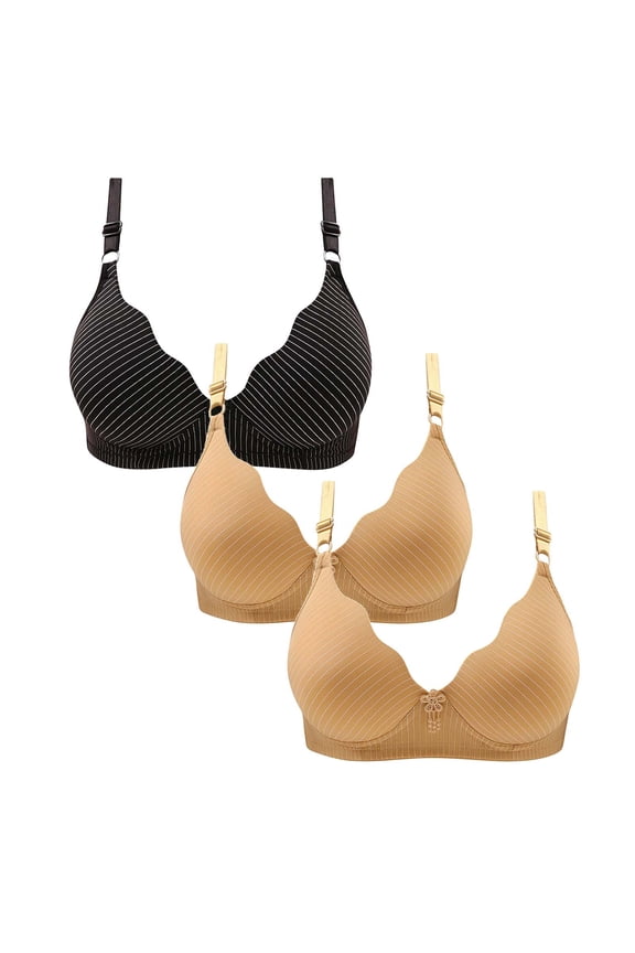 3 Pc Bras for Women Wireless Push up Seamless Everyday Comfort Breathable Adjustable Wirefree Bras
