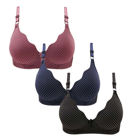 XuJwPNcy 3 Pc Bras for Women Wireless Push up Seamless Everyday Comfort Breathable Adjustable Wirefree Bras