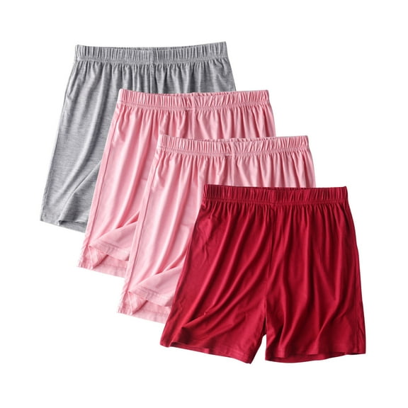 XuJwPNcy 4 Pack Shorts for Women Plus Size Pjs Shorts Soft Comfy Stretch Pajama Lounge Shorts Sleepwear Loungewear for Women