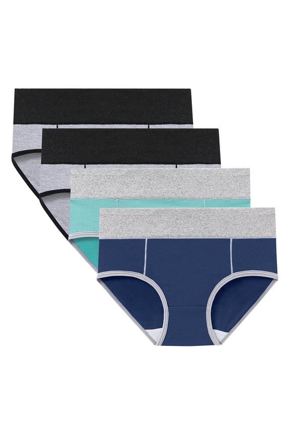 4pc Plus Size Panties for Women Low Waisted Seamless Underwear Soft Stretch Underpants Comfy Breathable Briefs