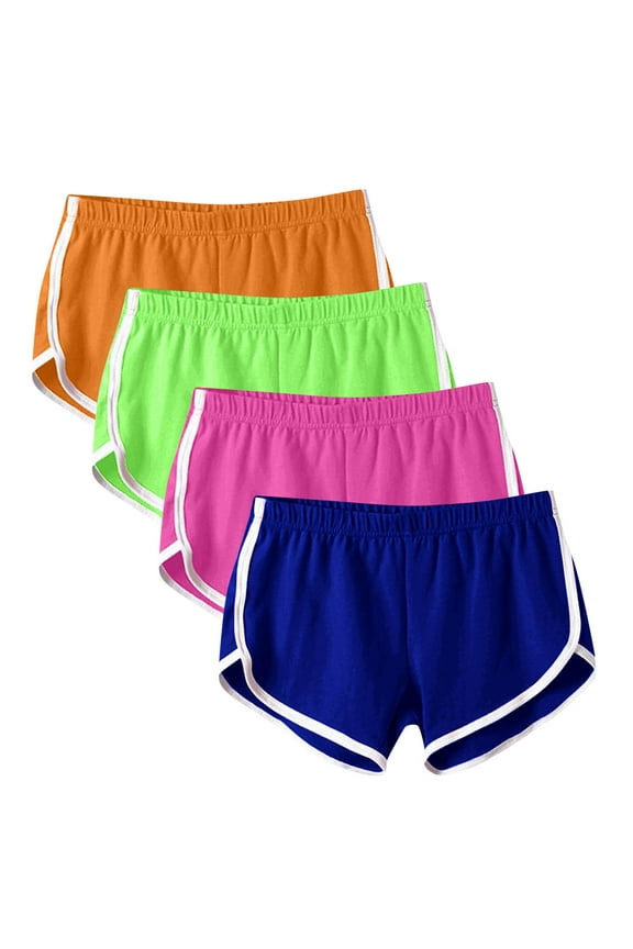 4pc Womens Shorts Yoga Pants Sets Athletic Workout Running Gym Short Pants Summer Beach Vacation Sets