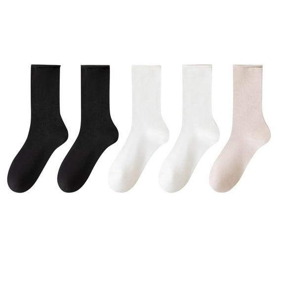 XuJwPNcy 5 Pairs Socks Cotton Socks Women Casual Super Soft Cozy Socks Crew Socks for Ladies Mid Tube Socks