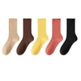 thumbnail image 1 of XuJwPNcy 5 Pairs Socks for Women Cotton Solid Color Soft Comfy Socks Mid Tube Crew Socks Casual Comfy Socks, 1 of 3