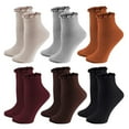 thumbnail image 1 of XuJwPNcy 6 Pack Ruffle Socks for Women Non Slip Cotton Socks No Show Socks Low Cut Casual Soft Cozy Socks, 1 of 3