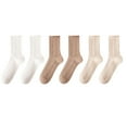 thumbnail image 1 of XuJwPNcy 6 Pairs Womens Cotton Knit over Ankle Socks Soft Warm Knit Socks Solid Color Thick Crew Socks, 1 of 3