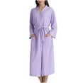 thumbnail image 1 of XuJwPNcy Bathrobes for Women Long Sleeve Knee Length Belted Robes Lightweight Soft Warm Robes with Pockets, 1 of 5