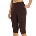 thumbnail image 1 of XuJwPNcy Biker Shorts for Women Elastic High Rise Stretchy Athletic Yoga Knee Length Shorts with Pockets, 1 of 6