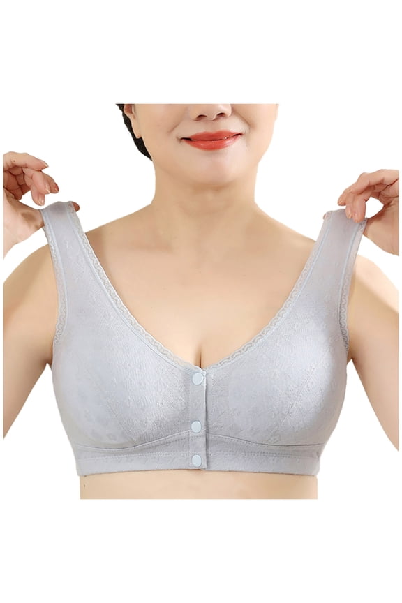 Bras for Women Push up Front Button Bra Plus Size Comfortable Wireless Bras Stretch Full Coverage Everyday Bra