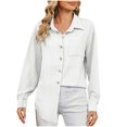 thumbnail image 1 of XuJwPNcy Button down Shirts for Women Casual Long Sleeve Shirt Textured Loose Collared V Neck Blouse Tops, 1 of 7