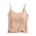 thumbnail image 1 of XuJwPNcy Camisole Tank Tops with Built in Bra Scoop Neck Adjustable Spaghetti Pajama Loungewear Cropped Pjs Tops, 1 of 3