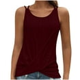 thumbnail image 1 of Yuzhih Camisole Tops for Women Summer Trendy Cutout Tshirts 2024 Sleeveless Scoop Neck Asymmetric Hem Tank Tops, 1 of 6