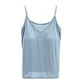 thumbnail image 1 of XuJwPNcy Camisole Tops with Built in Bras Women V Neck Sleeveless Casual Comfy Pajama Tops Basic Sleep Tshirts, 1 of 5