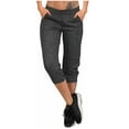 thumbnail image 1 of Yuzhih Capri Pants for Women Summer Casual Elastic Waisted Yoga Capris Pants Lightweight Travel Hiking Pants, 1 of 7