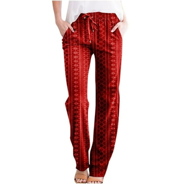 Yuzhih Capri Pants for Women Trendy 2024 Elastic Waist Drawstring Capris Casual Summer Eyelet Plus Size Pocket Trouser