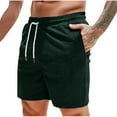 thumbnail image 1 of XuJwPNcy Corduroy Shorts for Men Summer Big and Talls Drawstring Workout Shorts Casual Sports Shorts with Pockets, 1 of 7