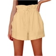 thumbnail image 1 of XuJwPNcy Cotton Linen Shorts for Woman Casual Summer Plus Size Drawstring Beach Shorts with Pockets Comfy Lounge Shorts, 1 of 5