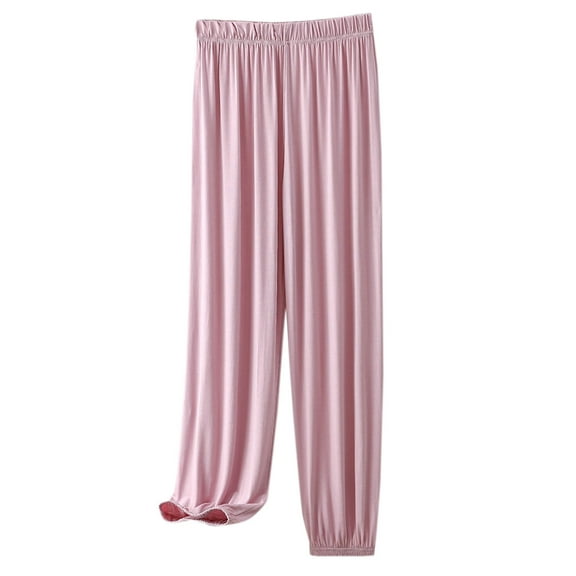 Yuzhih Cropped Pajama Pants for Womens Elastic Waisted Straight Leg Pjs Bottom Soft Comfy Sleepwear Loungewear