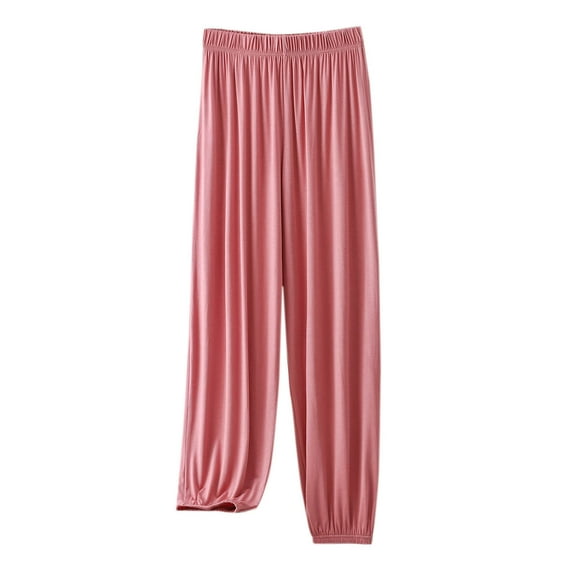 XuJwPNcy Cropped Pajama Pants for Womens Elastic Waisted Straight Leg Pjs Bottom Soft Comfy Sleepwear Loungewear