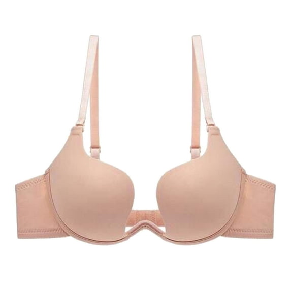 XuJwPNcy Deep U Bra for Women Push up Seamless Low Cut Underwire Bralettes Soft Comfy Everyday Bra
