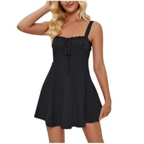 XuJwPNcy Dresses for Women Casual Trendy Solid Cami Sundress Flowy y Summer Vacation Beach Outfit Dresses