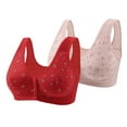 thumbnail image 1 of XuJwPNcy Full Coverage Wireless Bras for Women No Underwire Front Closure Comfort Bralettes with Support 2 Pack, 1 of 2