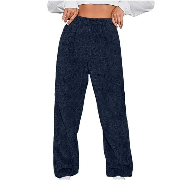 XuJwPNcy Fuzzy Pajama Pants for Women Fleece Pjs Lounge Long Pants Comfy Warm Soft Sleepwear Loungewear