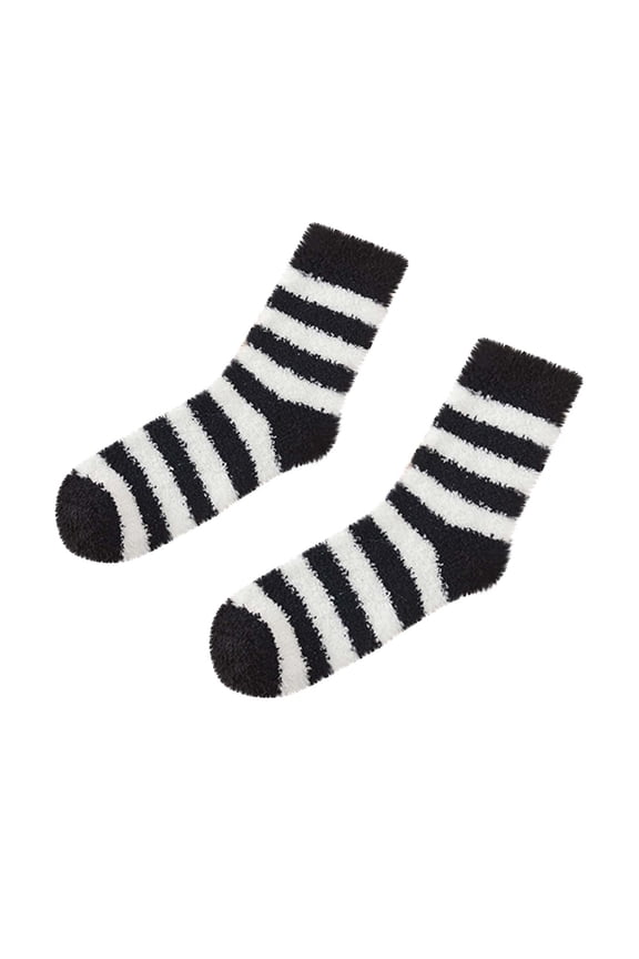 Fuzzy Socks for Women Striped Mid Tube Crew Socks Cozy Socks for Ladies per Socks for Fall Winter