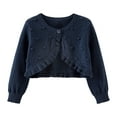 thumbnail image 1 of Yuzhih Girl's Toddler Cardigan Baby Knit Sweater Hollow out Long Sleeve Button Cover up Cropped Tops, 1 of 7