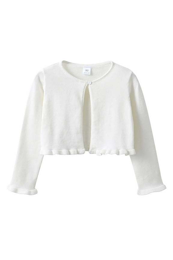 Girls Cardigan Sweaters Toddler Solid Color Fall Sweaters Long Sleeve Knit Crop Top Toddler Cover Up