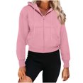 thumbnail image 1 of XuJwPNcy Hoodies for Women Zip up Cropped Sweatshirts Full Zip Jackets Fall Fashion Outfits with Pockets, 1 of 6