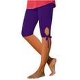 thumbnail image 1 of XuJwPNcy Knee Length Leggings for Women Summer Casual Hollow out Yoga Pants Solid Soft Lounge Pajams Pants, 1 of 5