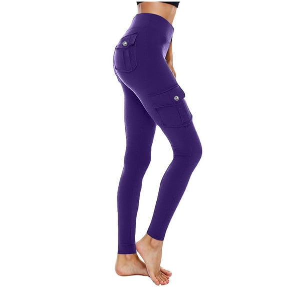 Yuzhih Leggings for Women High Waisted Yoga Casual Pants Workout Athletic Leggings Cargo with Pockets