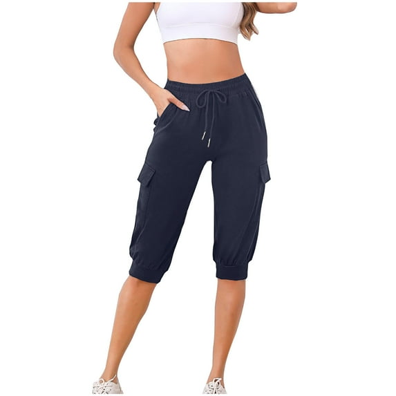 XuJwPNcy Long Shorts for Women Athletic Comfy Cinch Bottom Short Pants Drawstring Elastic High Waist Workout Shorts