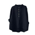 thumbnail image 1 of XuJwPNcy Long Sleeve Shirts for Women V Neck Button up Tops Casual Baggy Solid Color T Shirts Soft Comfy Fall Clothes, 1 of 6