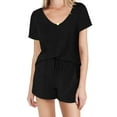 thumbnail image 1 of XuJwPNcy Lounge Sets for Women Scoop Neck Short Sleeve Tops with Drawstring Shorts Two Piece Pajama Sets, 1 of 7
