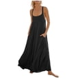 thumbnail image 1 of cfhntfmh Maxi Dresses for Women Summer Beach Casual Loose Sleeveless Square Neck Dresses Flowy Tank Dress, 1 of 6
