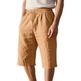 thumbnail image 1 of XuJwPNcy Men's Beach Cotton Shorts High Waist with Drawstring Lightweight for Summer Outdoor Casual Lounge Short Pant, 1 of 6