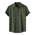 thumbnail image 1 of XuJwPNcy Men's Button down Shirts Short Sleeve Casual Shirts Summer Beach Shirts Solid Color Vacation Shirts with Pocket, 1 of 7