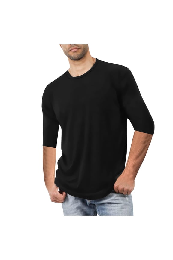 Men's Casual T-Shirt Half Sleeve Lightweight Pullover Shirts Soft Stretch Basic Tees Loose Comfy Basic Tee Shirt