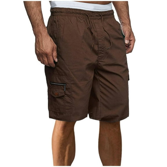 XuJwPNcy Men's Hiking Cargo Shorts Solid Color Quick Dry Lightweight Casual with Pockets Straight Leg for Work Outdoor