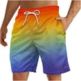 thumbnail image 1 of XuJwPNcy Men's Summer Shorts Trendy Gradient Color Quick Dry Beach Vacation Shorts Big and Talls Drawstring Pants, 1 of 4
