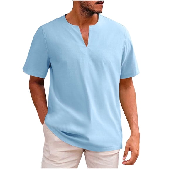 XuJwPNcy Men's T Shirts Short Sleeve Classic V Neck T-Shirt Casual Loose Comfy Summer Basic Tee Shirts Beach Vacation Clothes