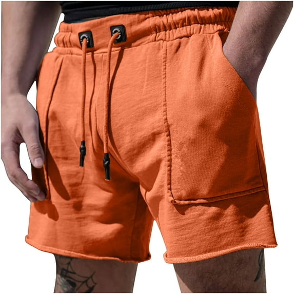 XuJwPNcy Mens Athletic Gym Shorts Elastic Waist Casual Sweat Shorts with Pocket Jogger Men Workout Short Pants