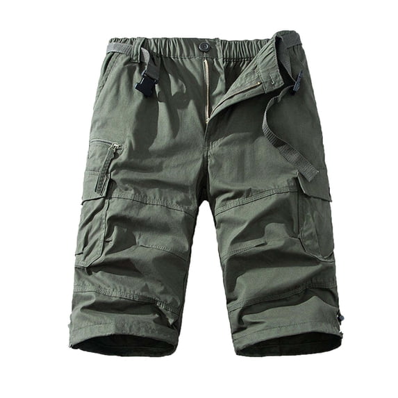 XuJwPNcy Mens Cargo Shorts Summer Casual Big and Tall Hiking Shorts Drawstring Stretch Waist Knee Length Bermuda Outdoor Shorts