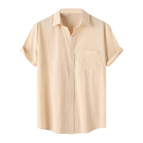 XuJwPNcy Mens Short Sleeve Button down Shirts Lightweight Breathable Casual Collared Dress Shirts for Men S-XXl
