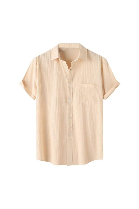 Mens Short Sleeve Button down Shirts Lightweight Breathable Casual Collared Dress Shirts for Men S-XXl