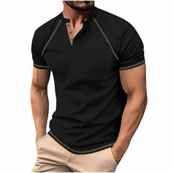 XuJwPNcy Mens Short Sleeve Shirts Summer Button up Casual T-Shirts Big and Talls Basic Solid Color Tops