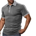 thumbnail image 1 of XuJwPNcy Mens's Polo Shirts Casual V Neck Short Sleeve Polo T Shirts Summer Slim Fit Color Block Golf Gym Tees for Men, 1 of 6