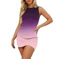 thumbnail image 1 of XuJwPNcy Mini Dresses for Women Summer Sleeveless Crew Neck Dress Striped Slim Cocktail Party Club Bodycon, 1 of 5