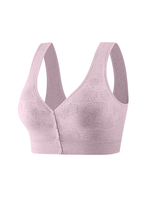 No Underwire Bras for Women Front Button Closure Bras Plus Size Bralettes Comfy Breathable Bra